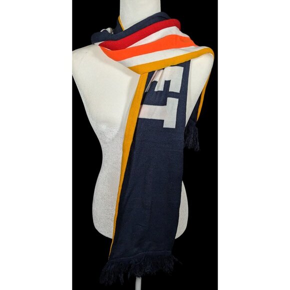 Town Pool Nantucket Navy And Striped Reversible Winter Scarf - Picture 3 of 9